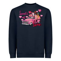 Navy loads of love valentine's day farm truck Heavyweight Sweatshirt - FaDigitalArtStudio