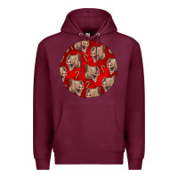 Burgundy christmas pig Premium Hoodie - LillyAllenDesigns
