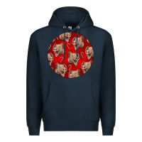 Navy christmas pig Premium Hoodie - LillyAllenDesigns
