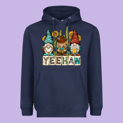Yeehaw With Gnomies Heavyweight Hoodie Designed By Nancycooperartshop