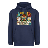 Navy yeehaw with gnomies Heavyweight Hoodie - NancyCooperArtShop
