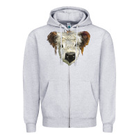 Heather Grey white calf scottish Zipper Hoodie - BarkalooDesign