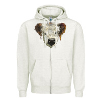 Oatmeal Heather white calf scottish Zipper Hoodie - BarkalooDesign