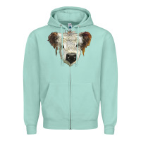 Seafoam white calf scottish Zipper Hoodie - BarkalooDesign