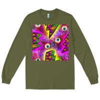 Army Green halloween thunders seamless pattern Long Sleeve Tee - BundleAndBundleShop