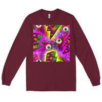 Burgundy halloween thunders seamless pattern Long Sleeve Tee - BundleAndBundleShop