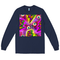 Navy halloween thunders seamless pattern Long Sleeve Tee - BundleAndBundleShop