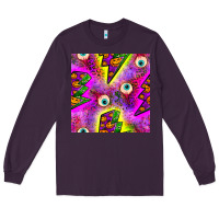 Plum halloween thunders seamless pattern Long Sleeve Tee - BundleAndBundleShop