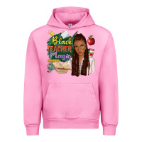 Fuchsia Pink black teacher magic with afro Urban Hoodie - NancyCooperArtShop