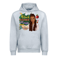 Heather Grey black teacher magic with afro Urban Hoodie - NancyCooperArtShop