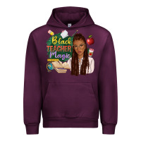 Mauve Wine black teacher magic with afro Urban Hoodie - NancyCooperArtShop