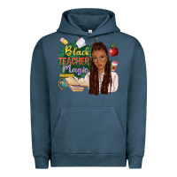 Pigment Midnight Navy black teacher magic with afro Urban Hoodie - NancyCooperArtShop