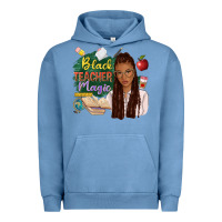 Pigment Pebble Blue black teacher magic with afro Urban Hoodie - NancyCooperArtShop