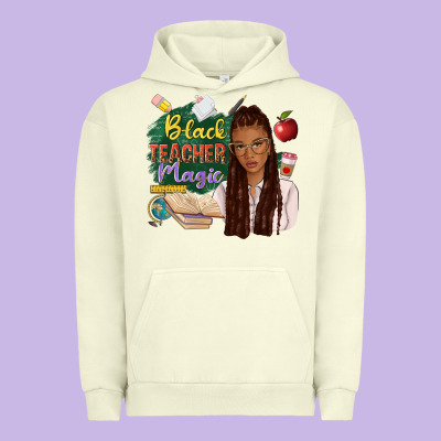 Black Teacher Magic With Afro Urban Hoodie Designed By Nancycooperartshop