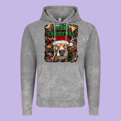 Merry Christmas Heifer With Cowbells Vintage Hoodie Designed By Ranaportraitstore
