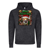 Vintage Black merry christmas heifer with cowbells Vintage Hoodie - RanaPortraitStore