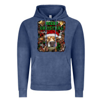 Vintage Denim merry christmas heifer with cowbells Vintage Hoodie - RanaPortraitStore