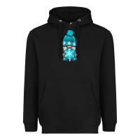 Black winter gnome with snowflake Heavyweight Hoodie - NancyCooperArtShop