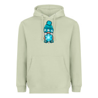 Matcha winter gnome with snowflake Heavyweight Hoodie - NancyCooperArtShop