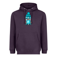 Plum winter gnome with snowflake Heavyweight Hoodie - NancyCooperArtShop