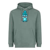 Sage winter gnome with snowflake Heavyweight Hoodie - NancyCooperArtShop