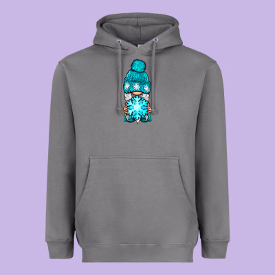 Winter Gnome With Snowflake Heavyweight Hoodie Designed By Nancycooperartshop