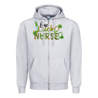 Heather Grey one lucky nurse Zipper Hoodie - BarkalooDesign