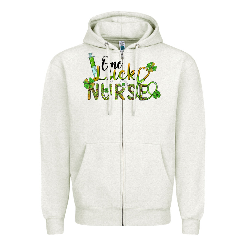 One Lucky Nurse Zipper Hoodie by BarkalooDesign | Teevron