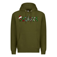 Army Green believe Christmas tree Premium Hoodie - AdoDesignShop