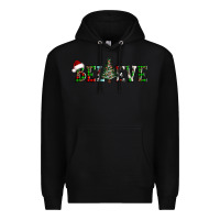 Black believe Christmas tree Premium Hoodie - AdoDesignShop