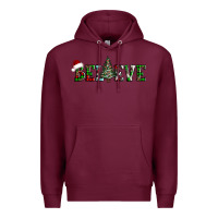 Burgundy believe Christmas tree Premium Hoodie - AdoDesignShop