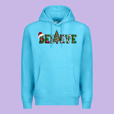 Believe Christmas Tree Premium Hoodie Designed By Adodesignshop