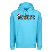 Ocean Blue believe Christmas tree Premium Hoodie - AdoDesignShop