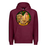 Burgundy cochin rooster christmas Premium Hoodie - LillyAllenDesigns