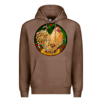 Chestnut cochin rooster christmas Premium Hoodie - LillyAllenDesigns
