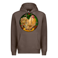 Coffee cochin rooster christmas Premium Hoodie - LillyAllenDesigns