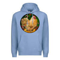 Colony Blue cochin rooster christmas Premium Hoodie - LillyAllenDesigns