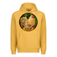 Mustard cochin rooster christmas Premium Hoodie - LillyAllenDesigns