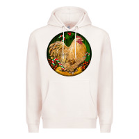 Pale Pink cochin rooster christmas Premium Hoodie - LillyAllenDesigns