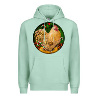 Seafoam cochin rooster christmas Premium Hoodie - LillyAllenDesigns