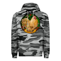 Slate Camo cochin rooster christmas Premium Hoodie - LillyAllenDesigns