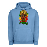 Pigment Pebble Blue i am black history Urban Hoodie - NancyCooperArtShop