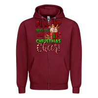 Burgundy fill up your cup with christmas cheer Zipper Hoodie - Jasminsmagicworld