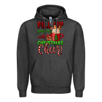 Charcoal Heather fill up your cup with christmas cheer Zipper Hoodie - Jasminsmagicworld