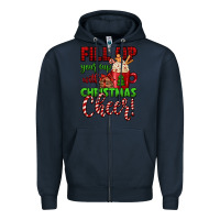 Navy fill up your cup with christmas cheer Zipper Hoodie - Jasminsmagicworld