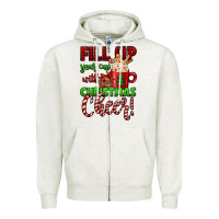 Oatmeal Heather fill up your cup with christmas cheer Zipper Hoodie - Jasminsmagicworld