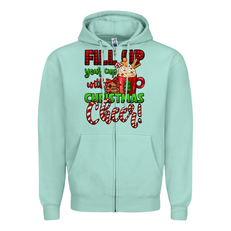 Fill Up Your Cup With Christmas Cheer Zipper Hoodie by Jasminsmagicworld | Teevron