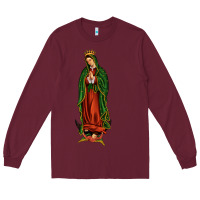 Burgundy our lady of guadalupe Long Sleeve Tee - JahusDesignShop