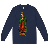 Navy our lady of guadalupe Long Sleeve Tee - JahusDesignShop