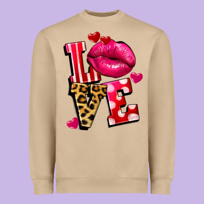Love Lips Heavyweight Sweatshirt Designed By Fadigitalartstudio